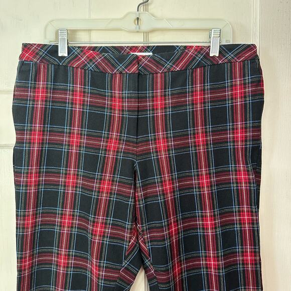 J Jill Womens Pants Size 16 Premium Bi-Straight Madras Plaid Trousers Raw Hem - Picture 5 of 9